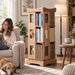 Larger Solid Wood Rotating Bookshelf, Revolving Bookcase (5-Tier)