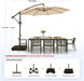 10Ft Patio Umbrella with Base Included, Outdoor Offset Cantilever Umbrella with Sandbag Base for Backyard, Garden and Pool, Easy to Tilt and Crank, Beige