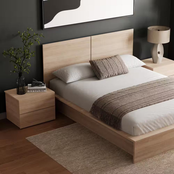 James 4-Piece Natural Blonde Oak Queen Size Bedroom Set