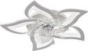 Low Profile Ceiling Fan with Lights,110V Modern Dimmable Flower Shape, Remote Control/App Control,Timing 6 Gear Speeds Fan Ceiling Lamp.