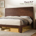 Solid Wood Full Bed Frame with Headboard, Japanese Joinery, Walnut