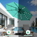 9 Ft 3-Tier Outdoor LED Lighted Patio Umbrella W/Crank, Peacock Blue
