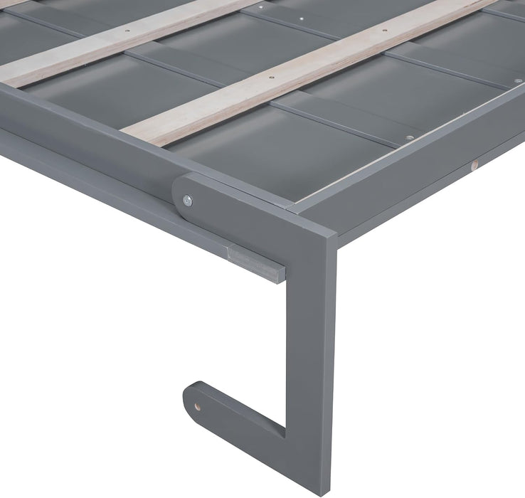 Queen Size SlateGray FoldableSpaceSaving Murphy Wall Bed