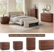 Walnut 6 Drawer Dresser for Bedroom, 48" Tall Dressers & Chest of Drawers with Curved Profile Design, Modern Dresser with Thickened Base for Bedroom, Living Room, Hallway