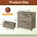 2-Drawer Lateral File Cabinet with Lock, Gray Oak