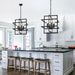 Black Industrial Geometric Pendant Lighting 6 Light