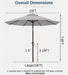 10FT Patio Umbrella, Outdoor Umbrella with Push Button Tilt and Crank, 8 Sturdy Ribs, UV Protection & Waterproof Market Umbrella for Pool, Backyard, Beach,Deck
