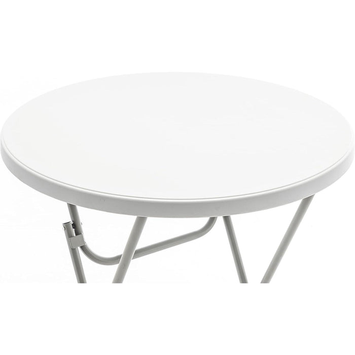 BTEXPERT 32" round 43" Bar Height White Granite Plastic Folding Table Portable Commercial Table Banquet Card Coffee Dining Table for Wedding Party Event Home Kitchen Outdoor Set of 5