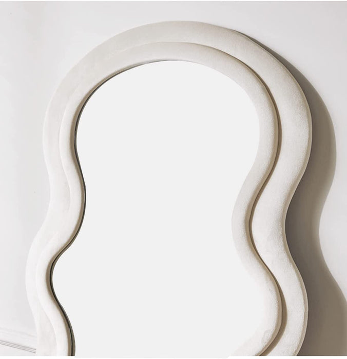 White Irregular Wavy Full Length Mirror