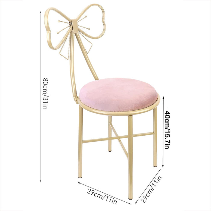 Bow Vanity Chair Set of 2 in Pink