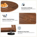 Extendable round Dining Table for 4-8, Modern Kitchen Oval Dinner Table with Storage Shelf, Wood Pedestal Table, Space Saving Modern Style, Brown