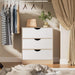 3 Drawers Dresser, Fabric PU Drawer with Wood Frame, Large Organizer, Small Dresser with Drawer, Chest of Drawers for Closet, Living Room,Hallway,Oak and White
