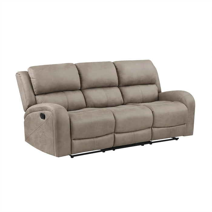 Schmid 3-Piece Polished Microfiber Manual Reclining Sofa Set, Brown
