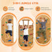 Twin Bunk Bed Jungle Gym Playhouse NaturalFinishWood