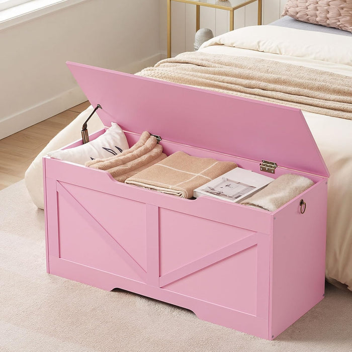 Rose Pink 39.4Inches PremiumStorage Bench Toy Chest