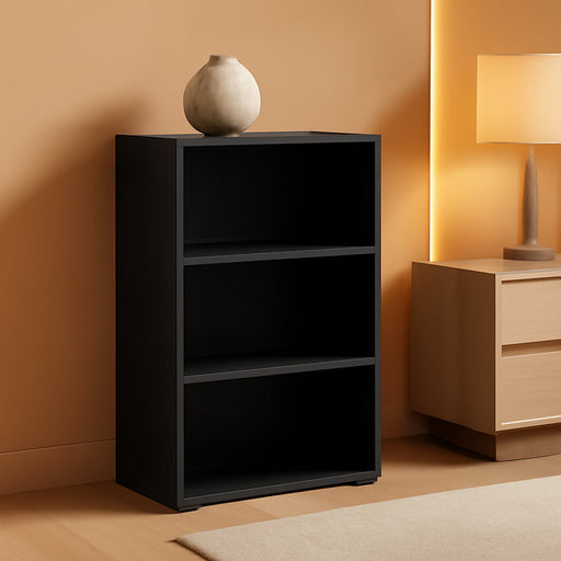 Luder 3-Tier Open Shelf Bookcase, Blackwood