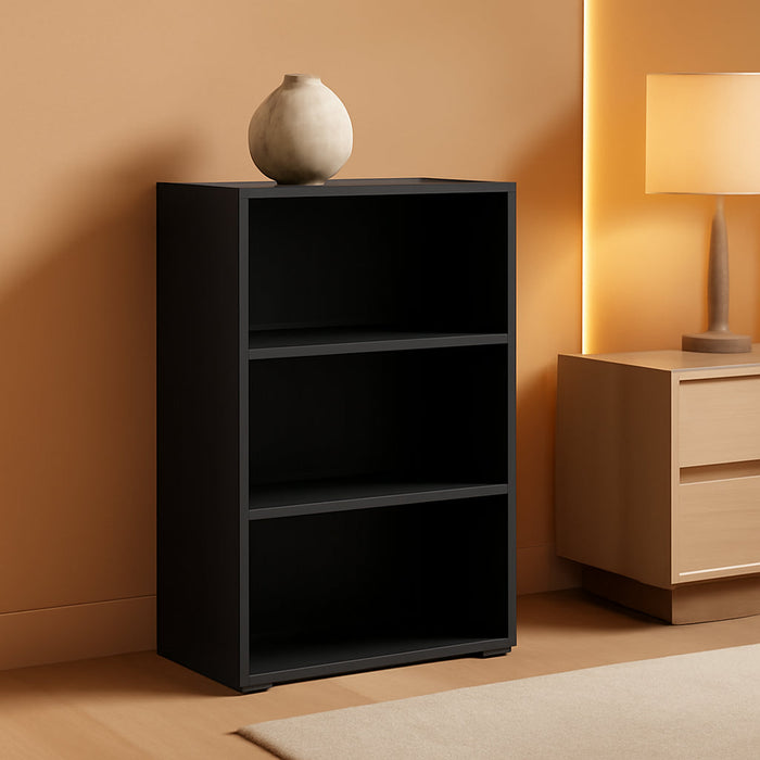 Luder 3-Tier Open Shelf Bookcase, Blackwood