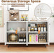 Sideboard Buffet Cabinet, 50’’ Accent Kitchen Storage Cabinet with 4-Door & 5-Position Adjustable Shelves, Modern White Sideboard with 5 Support Legs, Buffet Table for Coffee Bar, Living Room