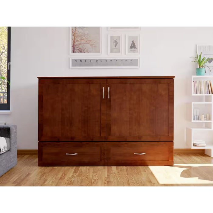 Hamilton Murphy Bed Chest Queen Walnut with Charging Station