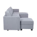 Modular Convertible U-Shaped Sectional Sofa with Reversible Chaise Sectional Sofa with Ottoman - Linen Upholstery, Gray