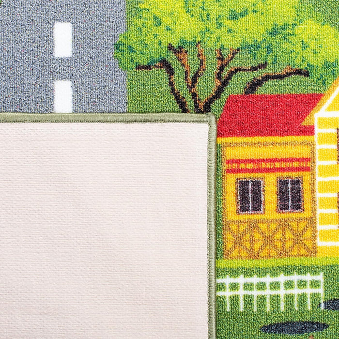 Children's Playhouse Rug SevenFootNineInch X TenFoot Green
