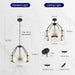 Matte Black Drum Crystal Chandelier Contemporary 17.7