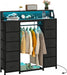 51" Dresser with Hanging Rack, 10 Drawers Closet Dresser