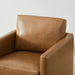 Swivel Accent Chair, Faux Leather FSC Certified Mid Century Modern Arm Chair for Living Room and Bedroom, Fully Assembled, Saddle Brown