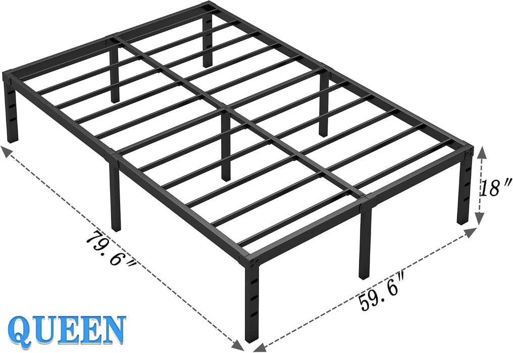 Metal Bed Frame,Queen Size Bed Frame with Storage Space,18 Inch