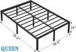 Metal Bed Frame,Queen Size Bed Frame with Storage Space,18 Inch