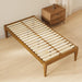 Twin Platform Bed Frame - 16" Wood Mattress Foundation Base, Teak