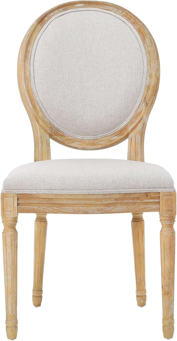 Phinnaeus Polyester Beige Fabric Dining Chair (Set of 2), 2-Pcs Set