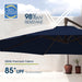 10Ft Patio Umbrellas Offset Outdoor Umbrella Cantilever Hanging Umbrellas W/Infinite Tilt, Fade Resistant Waterproof RECYCLED FABRIC Canopy & Cross Base, for Yard, Garden & Deck, Navy Blue