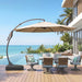 12FT Cantilever round Umbrella with Base & Cover, Champagne