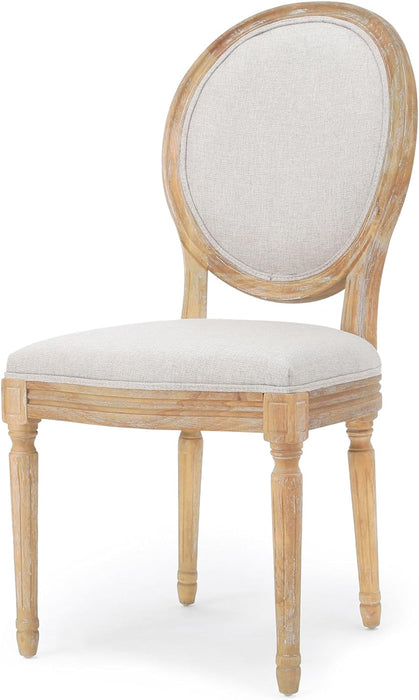 Phinnaeus Polyester Beige Fabric Dining Chair (Set of 2), 2-Pcs Set