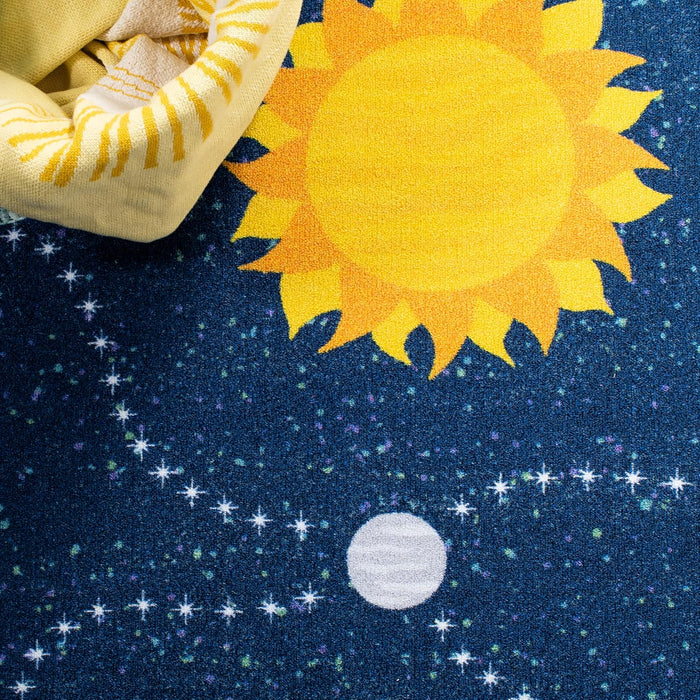 Durable Washable Rug Playhouse Collection Navy Gold