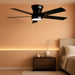 46 Inches Black Ceiling Fan With IntegratedLEDLighting