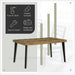 Blondon Rectangular Dining Room Table Set with 6 Chairs, Chevron Pattern, Tapered Legs, Seats 6, Wood, 60" Long, Brown & Black