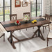 71" Farmhouse Dining Table for 5 6 8 People, Rectangular Kitchen Table W/Thickness Waterproof Wood Grain Tabletop (Brown, 71 X 35.4 X 30 In)