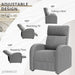 Recliner Chair Adjustable Home Theater Single Recliner Sofa Furniture with Thick Seat Cushion and Backrest Modern Living Room Recliners (Corduroy, Grey)