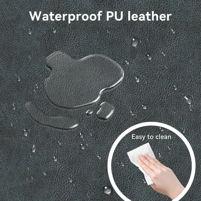 Counter Height Bar Stools Set of 2,26.3" H Backless Barstools, Mid Century Modern Bar Stools for Kitchen Island,Faux Leather,Metal Base, Grayish Blue