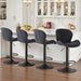 Bar Stools Set of 4, Swivel Adjustable Height Fabric Bar Chair | Barstools Counter Height, Backrest, Armless, Upholstered, Modern, Kitchen Island, Dining Room, Black