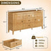 60" Glossy Burl Wood Sideboard Buffet with Storage | Mid-Century Modern Style, Buffet Cabinet with 3 Drawers & 2 Closed Storage for Dining Room, Living Room, Blond Burl