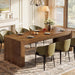 Solid Wood Dining Table for 6/8/10 79-Inch Long Kitchen Table, Farmhouse Rectangular Dining Room Table for Kitchen, Living Room, Home Office, Walnut Brown