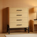 Four Drawer Dresser 38.6 Inches Freestanding Oakwood