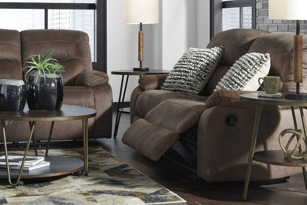 Faux Leather Recliner Loveseat - Brown