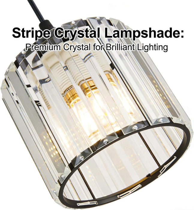 Matte Black Crystal Pendant Chandelier Lighting Fixture