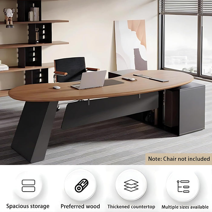 Spacious LShaped Executive Desk With Side StorageSystem