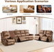 3-Piece Power Reclining Sofa Set with Rivets, Included Electric Massage Recliners, Loveseat Couch with Console and 3-Seater Recliner Sofa, Faux Leather Living Room Furniture Set, Brown
