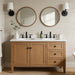 24 Inch Natural round Wood Mirror, Circle Wooden Frame Wall Mirror for Bathroom, Living Room, Bedroom, Entryway